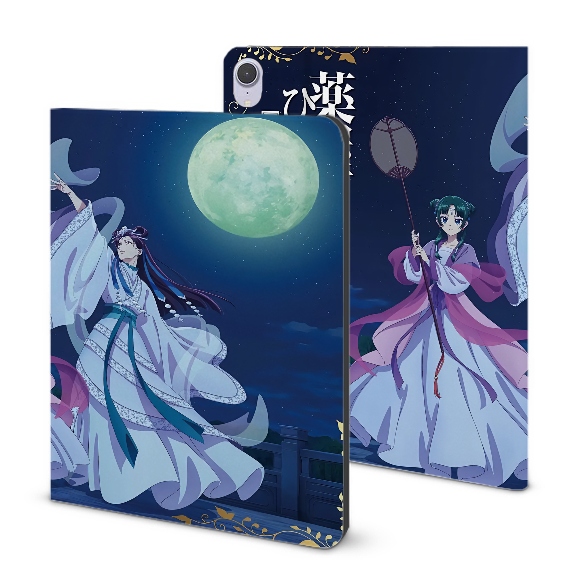 （画像用） 薬屋のひとりごと The Apothecary Diaries IPad ケース ブック型 PUレザー TPU 耐衝撃 軽量 薄型 ペン収納なし 全面保護 IPad 各モデル対応
